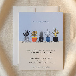 Save The Date Laisser Love Grow Botanical en pots plantes