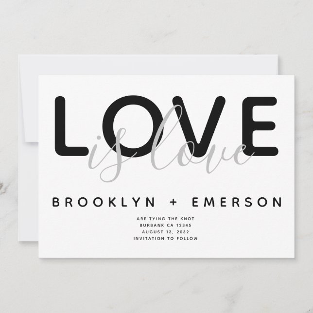 Save The Date L'amour est amour Mariage gay Enregistrer la date (Devant)