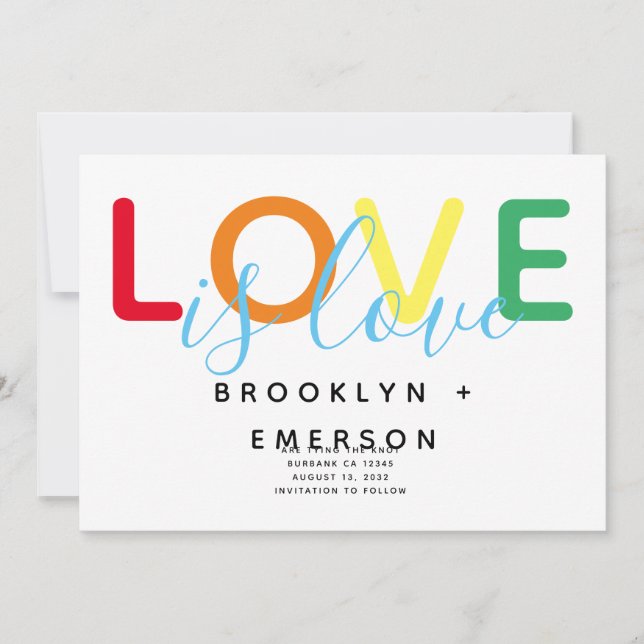 Save The Date L'amour est l'amour Mariage gay (Devant)