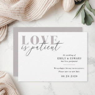 Save The Date L'amour est le Mariage patient Changer la date