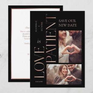 Save The Date L'amour minimal moderne est Patient Rose Gold Phot