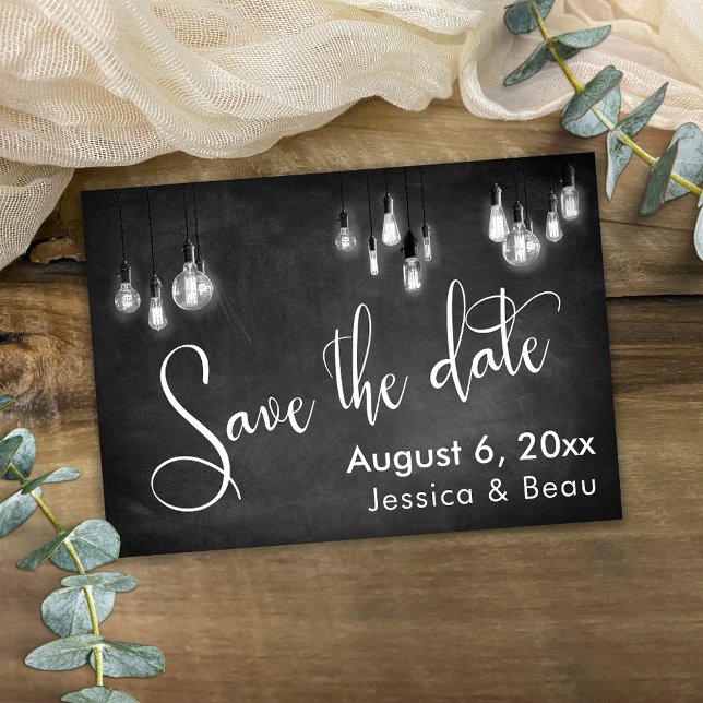 Save The Date Lampes Edison Chalkboard, Enregistrer le script de (Créateur téléchargé)