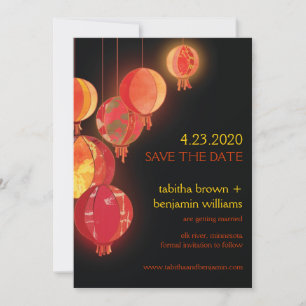 Save The Date Lampions Mariage Économisez la Date
