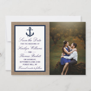 Save The Date L'Ancre De La Marine Sur La Collection De Mariages