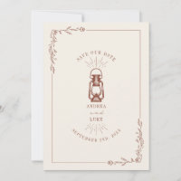 Lanterne Rustique Vintage Terracotta Mariage