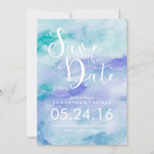 Save The Date L'aquarelle de lavande et de menthe font gagner la