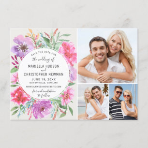 Save The Date L'aquarelle lumineuse de floraison de jardin font