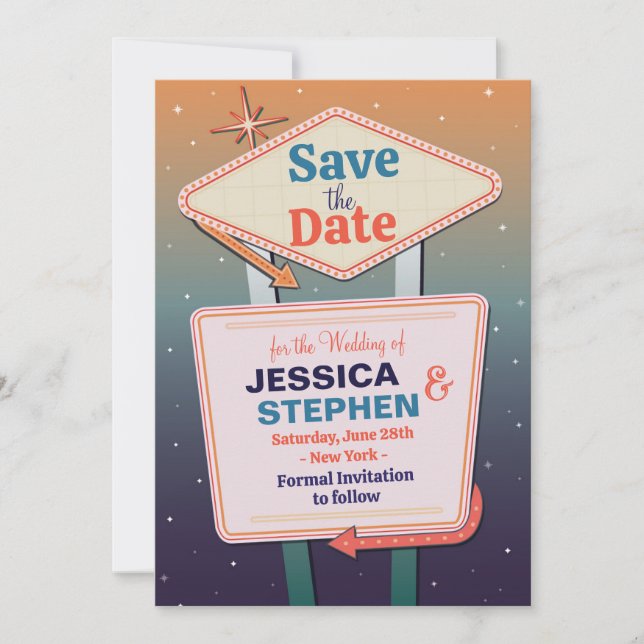Save the Date Las Vegas Casino Style Wedding (Vorderseite)