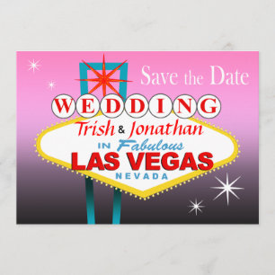 Save The Date Las Vegas épousant des économies la date - rose