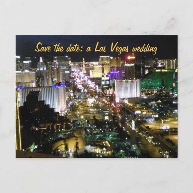 Save the Date Las Vegas Hochzeitspläne Ankündigungspostkarte (Vorderseite)