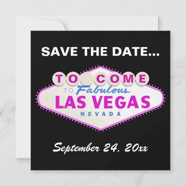 Save The Date Las Vegas signe destination mariage Enregistrer la (Devant)