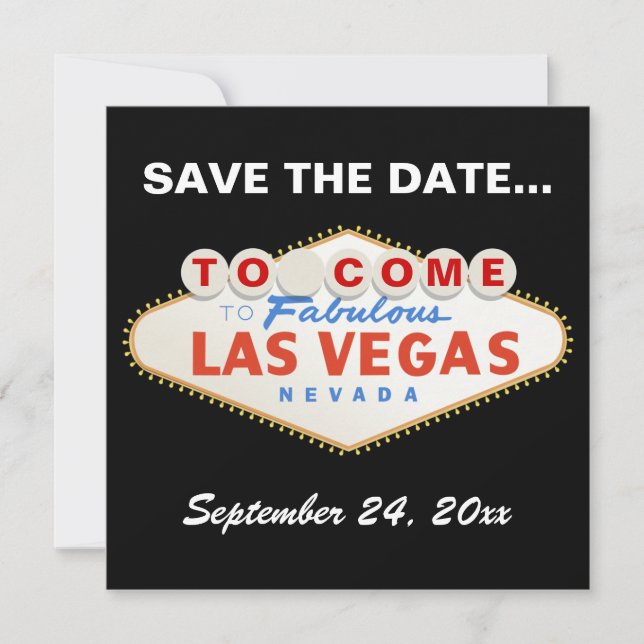 Save The Date Las Vegas signe mariage moderne Enregistrer la dat (Devant)