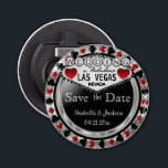Save the Date Las Vegas Style - Silver & Red Flaschenöffner<br><div class="desc">⭐ ⭐ ⭐ ⭐ 5 Star Review. Heiraten Sie bald? Eine lustige und einzigartige Art, Ihre Hochzeitspläne bekannt zu geben. Save the Date für Ihre Hochzeit ein Flaschenöffner bereit für Sie zu personalisieren. Mit den Worten "Save the Date" in einem Las Vegas Stil in Imitaten metallische Silber, Rot und Schwarz...</div>