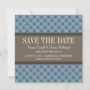 Save The Date Lattice fantaisie bleue Enregistrer la date Invita