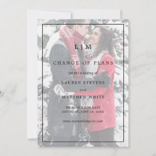 Save The Date Lauren Monogram Photo Mariage élégant