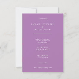 Save The Date Lavande violet blanc minimaliste moderne