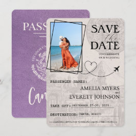 Save The Date Lavender Cancun Passeport Enregistrer La Date