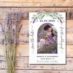 Save The Date Lavender eucalyptus photo QR mariage enregistrer l