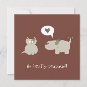 Save The Date Le chat et le chien drôles sauvent l'invitation de