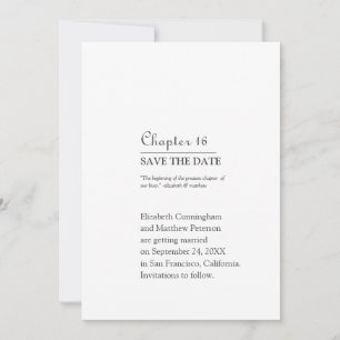 Save The Date Le plus beau chapitre de nos vies   Mariage