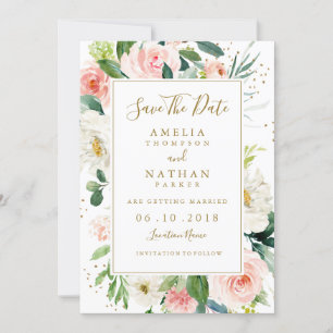 Save The Date Le rose rougissent des économies florales de