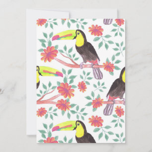 Save The Date Lecteur de fleurs Oiseau Toucan Et Fleurs