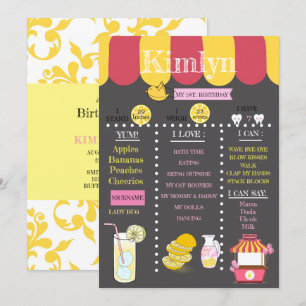 Save The Date Lemonade Chalkboard 1ère fête d'anniversaire