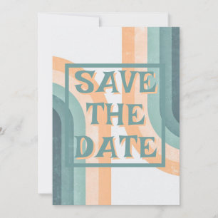 Save The Date les années 70 Mariage arc-en-ciel Vintage