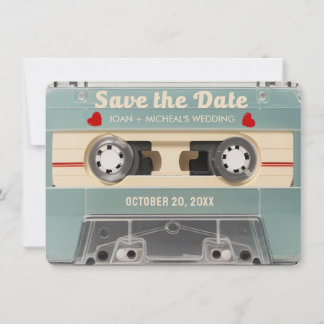 Save The Date les années 70 Retro Mariage Cassette Enregistrer l
