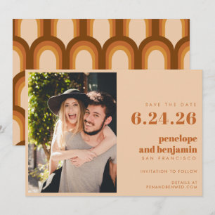 Save The Date les années 70 rétro super Design en Mariage PHOTO 