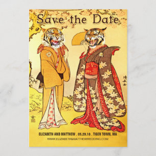 Save The Date Les belles personnes de tigre sauvent les