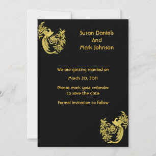 Save The Date Les colombes d'or sur le mariage noir font gagner