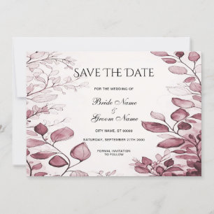 Save The Date Les Feuilles Rouges Modernes Sauvent La Date
