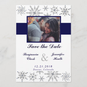 Save The Date Les flocons de neige de diamant font gagner la
