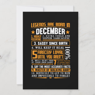 SAVE THE DATE LES LÉGENDES SONT NÉS EN DÉCEMBRE ANNIVERSAIRE MOI