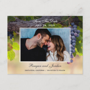 Save The Date Les raisins sur les vignes Photo Enregistrer la ca