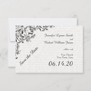 Save The Date Lettre d'amour Rose noir Mariage Enregistrer la da