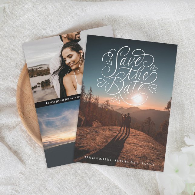 Save The Date Lettres au cœur Photo (Créateur téléchargé)