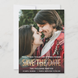 Save The Date Lettres audacieuses OR moderne | Photo Enregistrer