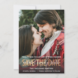 Save The Date Lettres audacieuses OR moderne | Photo Enregistrer