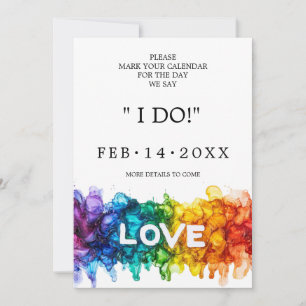 Save The Date 🌈 🐦 LGBTQ Peint Avec mariage D'Amour