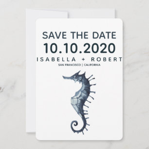 Save The Date L'hippocampe bleu   Mariage Enregistrer la date