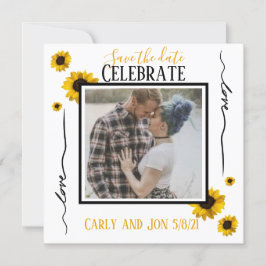 Save the Date Liebe und goldene Sonnenblumen Einladung
