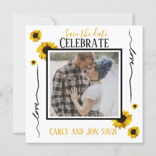 Save the Date Liebe und goldene Sonnenblumen Einladung