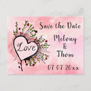 Save the Date Liebe und Herz Postkarte