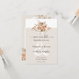 Save the Date Light Earth Tone Boho Floral Foto