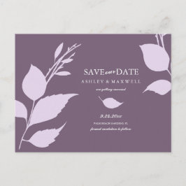 Save the Date Lila Ankündigungspostkarte
