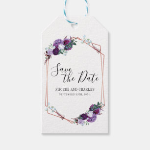 Save the Date Lila Geschenkanhänger