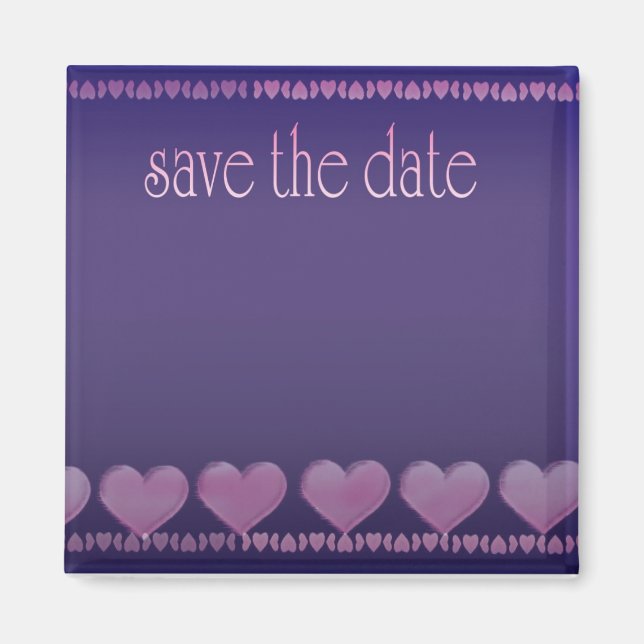 Save the Date lila Magnetmagnet Magnet (Vorne)
