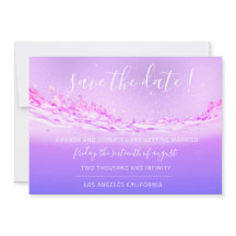 Save the Date Lila rosa tropischer Ozean